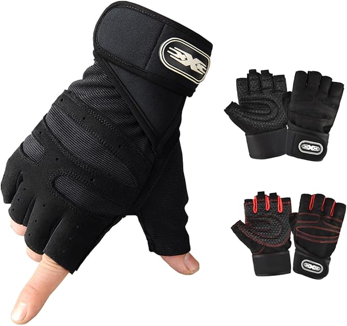 Shockproof Gym Gloves for Men & Women – Fitness & Cycling Workout Gloves with Wrist Support