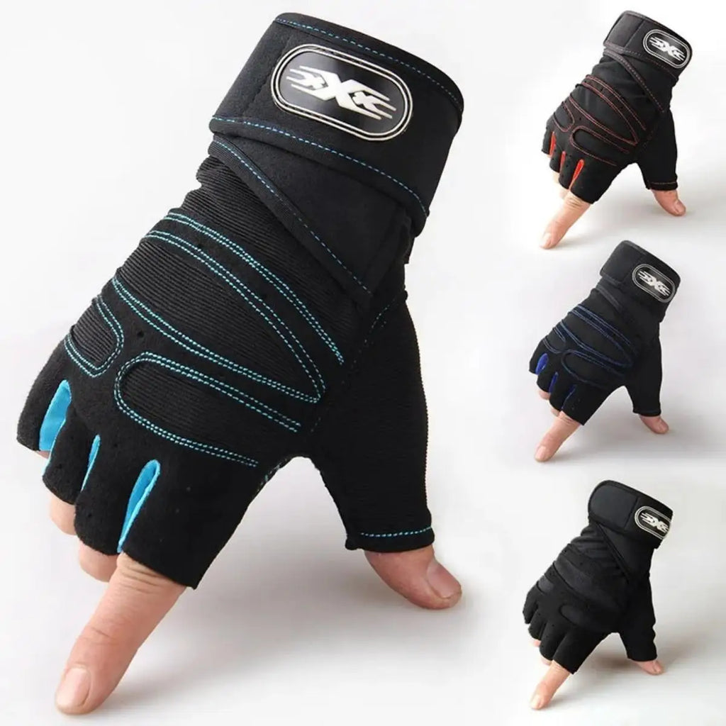 Shockproof Gym Gloves for Men & Women – Fitness & Cycling Workout Gloves with Wrist Support