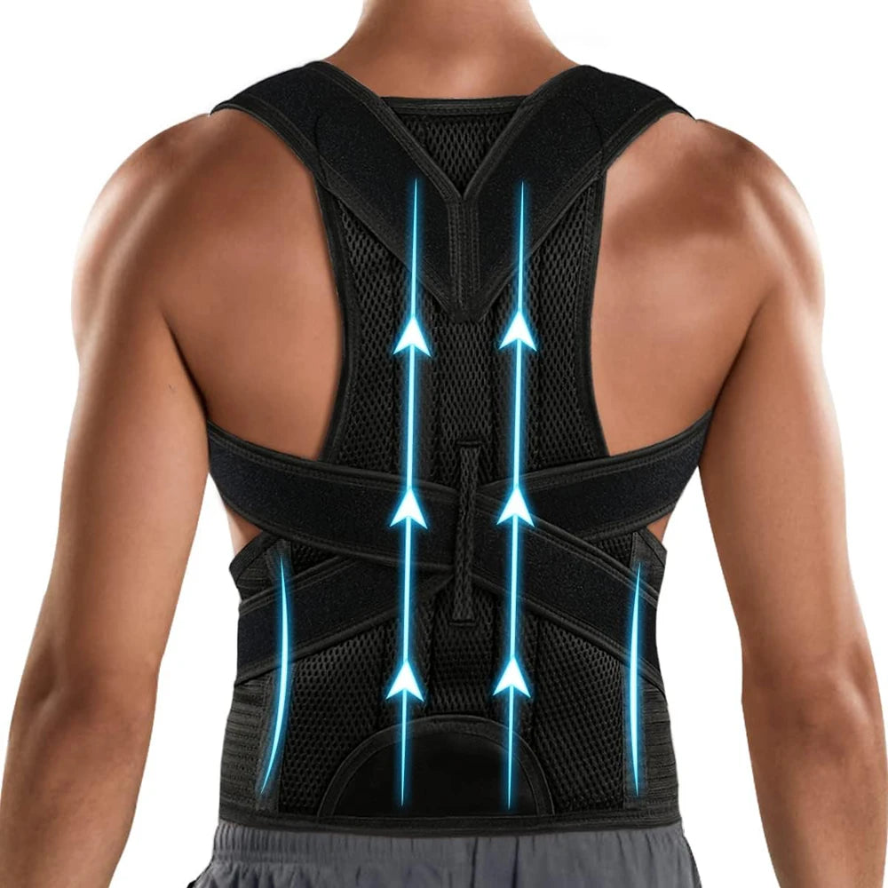 Posture Corrector for Men & Women – Adjustable Back Brace for Hunchback, Scoliosis & Back Alignment